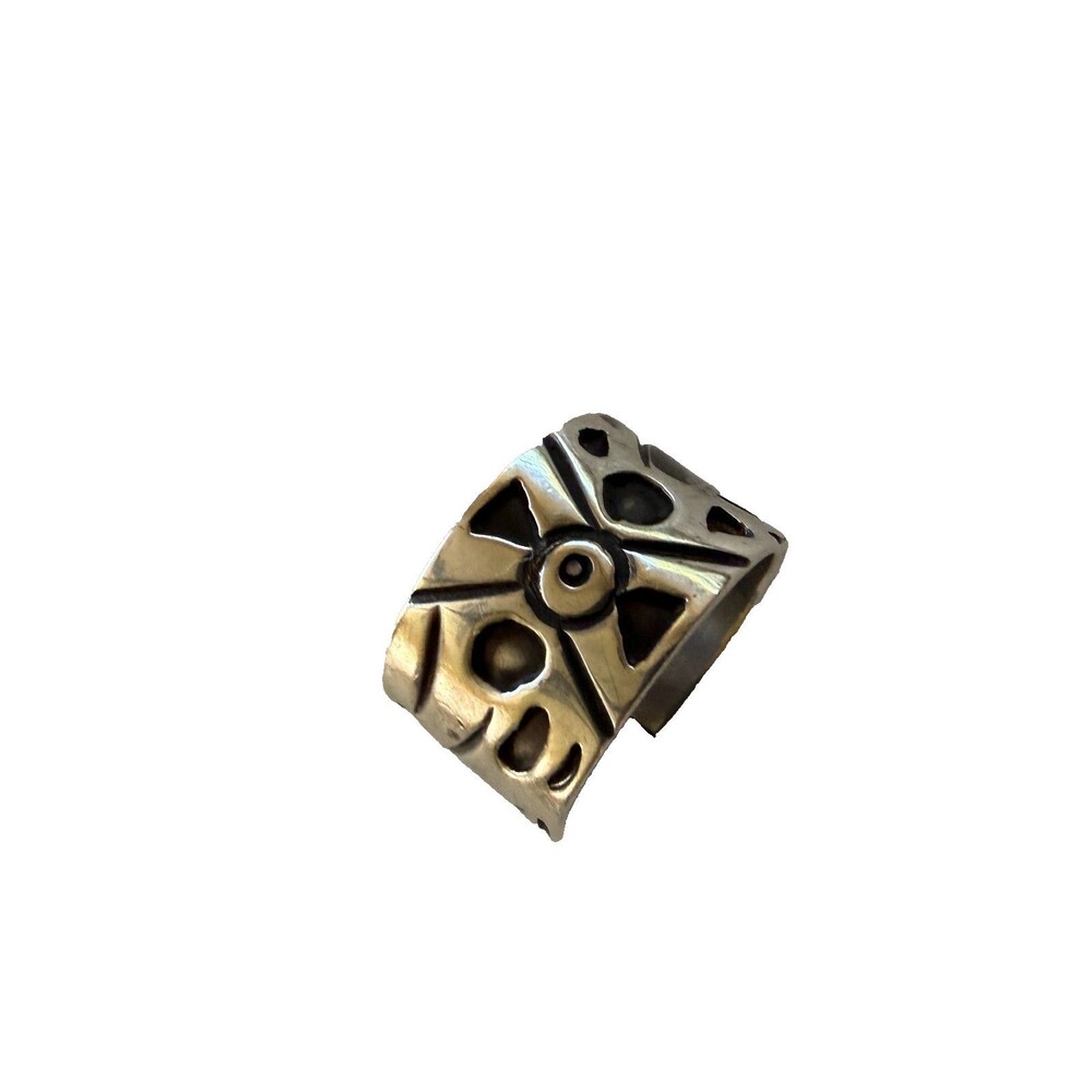New Vintage Taxco Eched Sterling Silver Band Ring Size 9.5